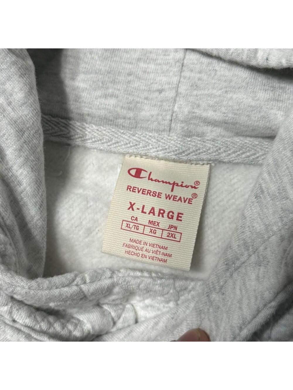 Champion Reverse Weave Hoodie Cable Knit Textured Gray W0164 Women Size XL - Picture 4 of 12